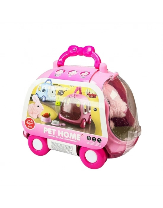 JND-6800 Taşıma Araba Çantalı Hareketli Pilli Tavşan Set -Vardem Oyuncak