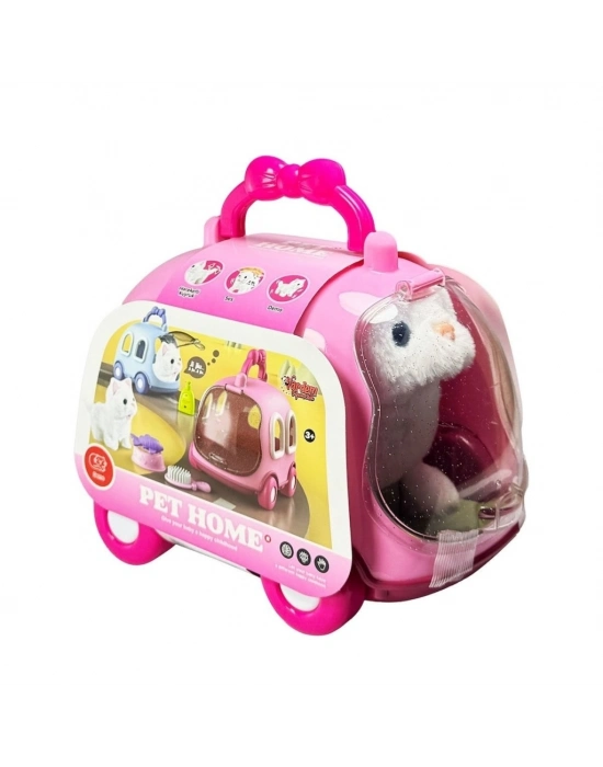 JND-6801 Taşıma Araba Çantalı Hareketli Pilli Kedi Set -Vardem Oyuncak