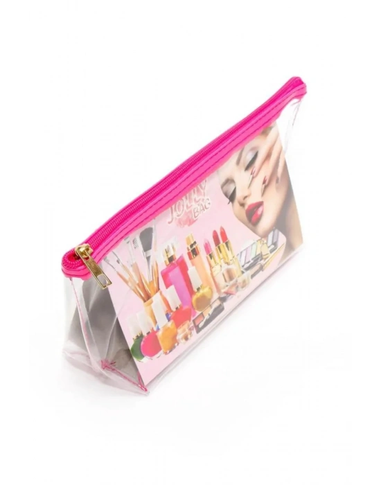 Jolly Tekli Orta Boy Şeffaf Makyaj Çantası 25cmX12cmX8CM
