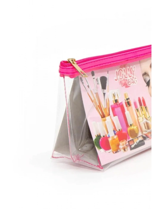 Jolly Tekli Orta Boy Şeffaf Makyaj Çantası 25cmX12cmX8CM