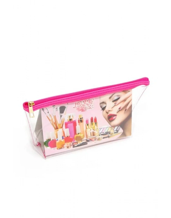 Jolly Tekli Orta Boy Şeffaf Makyaj Çantası 25cmX12cmX8CM