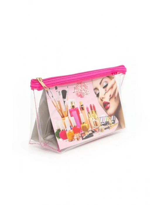 Jolly Tekli Orta Boy Şeffaf Makyaj Çantası 25cmX12cmX8CM