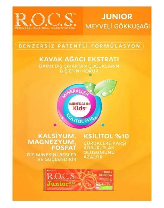 .Junior Diş Macunu 6-12 Yaş 60 ml Meyveli Gökkuşağı