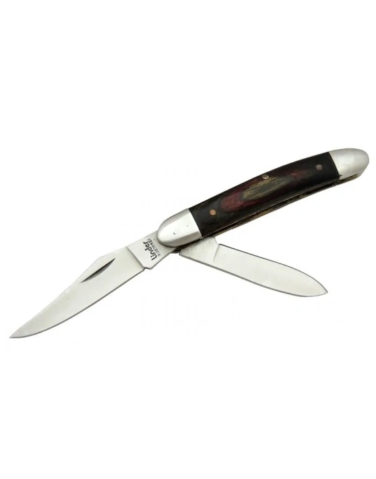 K-21 Linder Çiftli / Çift Ağızlı Çakı 14,5 Cm - Ahşap Saplı, Manuel