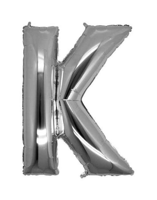 K Harf Folyo Balon Gümüş Renk  40 İnç