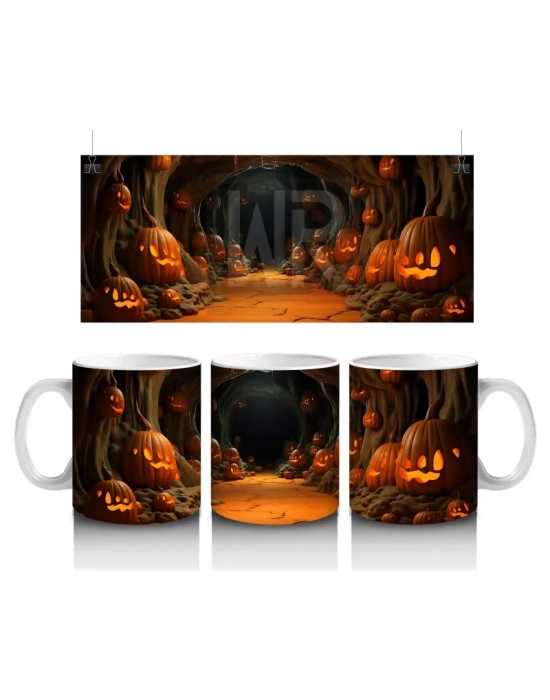 Kabaklarla Aydınlanan Gotik Tünel – Hediyelik Kahve Kupası