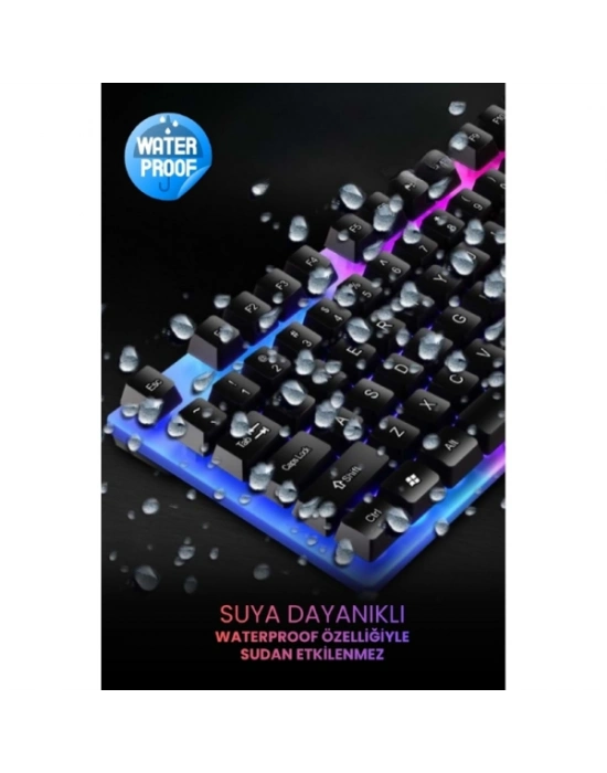 Kablolu Işıklı Gaming Standart Türkçe Q Klavye Ve Mouse Seti