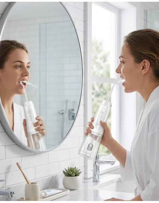 Kablosuz Ağız Duşu IPX7 Su Geçirmez 320 ml Hazneli Güçlü Su Basınçlı