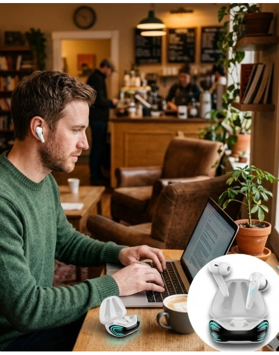 Kablosuz Bluetooth Gaming Kulaklık iPhone 12 iPhone 14 Samsung S22 Redmi Note 11 Uyumlu