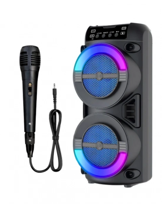 Kablosuz Bluetooth Hoparlör LED Işıklı USB ve TF Kart Destekli
