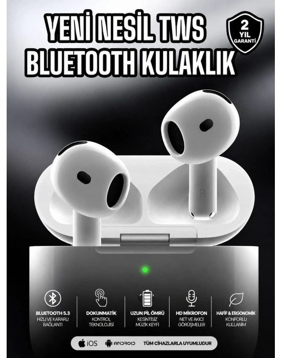 Kablosuz Bluetooth Kulaklık TWS ANC Özelliği Yüksek Ses Kaliteli