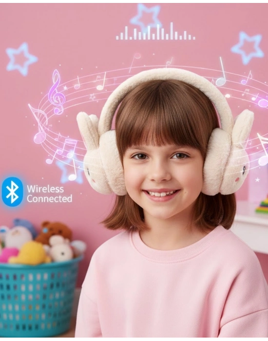 ® Kablosuz Peluş Bluetooth Kulaklık Mikrofonlu Şarjlı Müzik Çalar