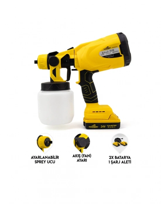 ® Kablosuz Püskürtme Tabanca Yüksek Performanslı Ev ve Atölye Kullanımı