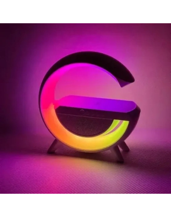 Kablosuz Şarj Standlı RGB Hoparlör