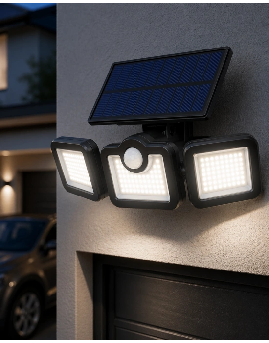Kablosuz Solar Projektör Hareket Sensörlü Dış Cephe Lambası