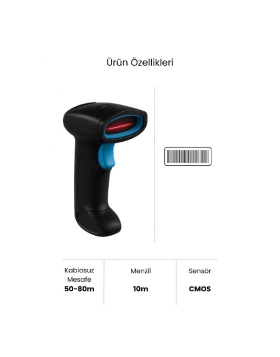 Kablosuz Standlı 1D/2D Barkod & Karekod Okuyucu