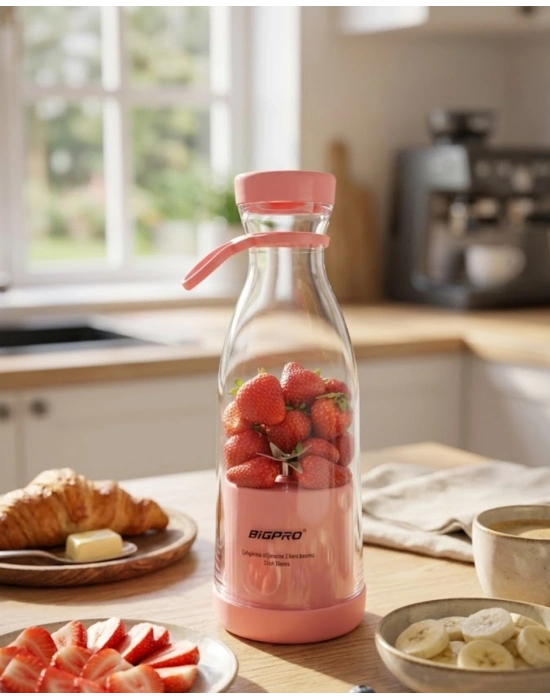 Kablosuz Taşınabilir Blender Smoothie Milkshake Hazırlama Tek Tuş Kullanım