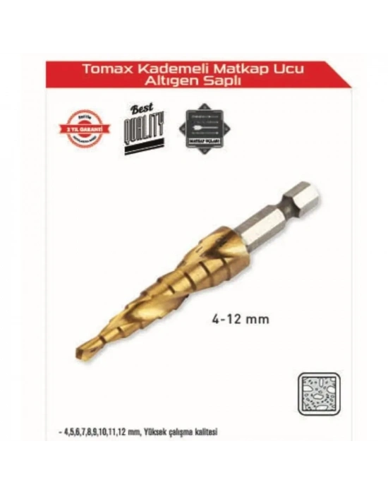 Kademeli Matkap Ucu 4-12 Mm Arası - Altıgen Saplı