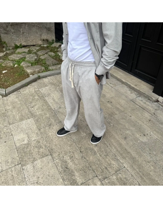 Kadife Oversize Takım  Gri -