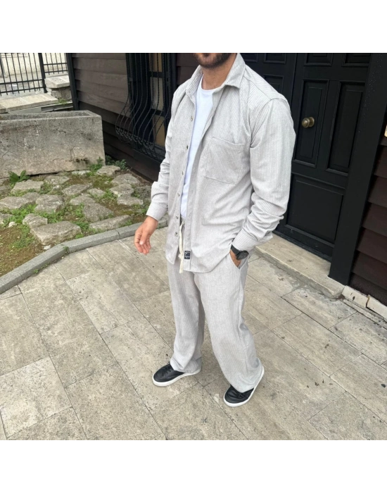 Kadife Oversize Takım  Gri -