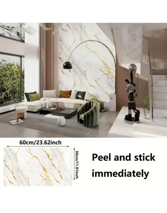 Sarı Mermer Desenli Alüminyum Plastik Duvar Stickerı