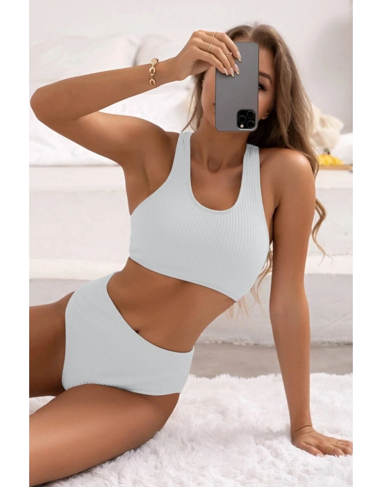 Kadın Beyaz Çapraz Sırt Detaylı Iç Çamaşır Takımı