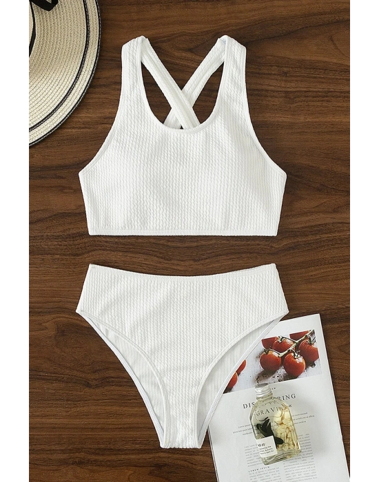 Kadın Beyaz Çapraz Sırt Detaylı Iç Çamaşır Takımı