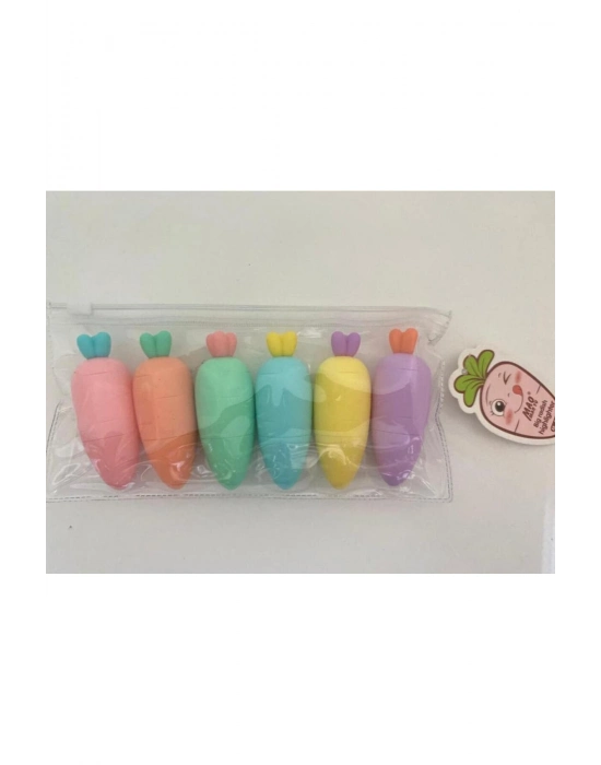 Havuç Tasarımlı Fosforlu Kalem Seti