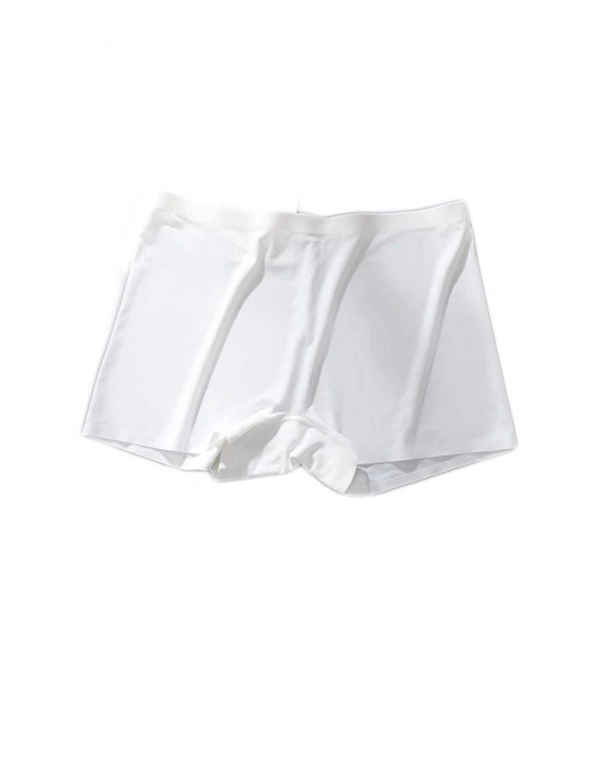 Kadın Dikişsiz Görünmez İz Yapmaz Mini Şort Boxer Beyaz