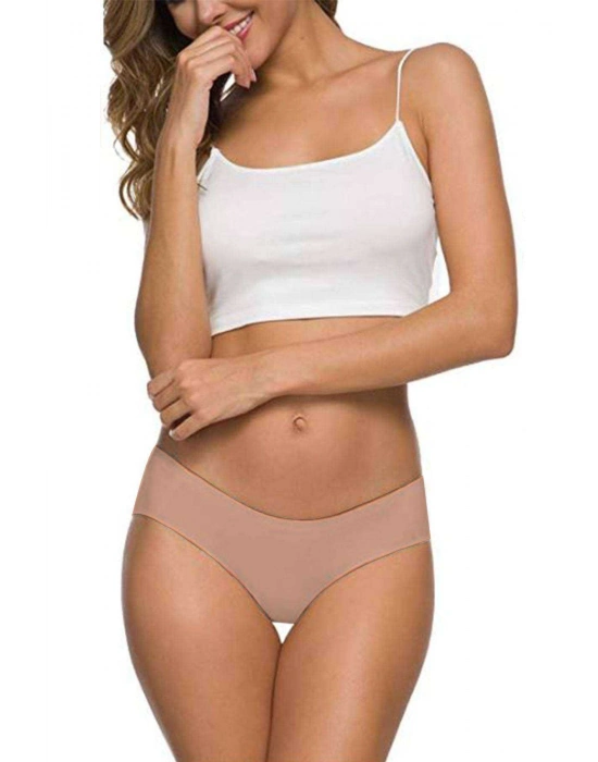 Kadın Dikişsiz Lazer Kesim Esnek İz yapmayan Külot Ten