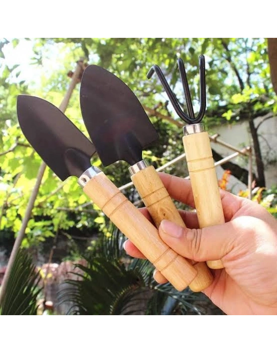 Mini Ahşap Hobi Bahçe Seti 3 Adet