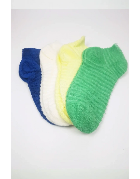 Kadın Havlu Patik Bilek Çorap Ev Çorabı 4 Çift