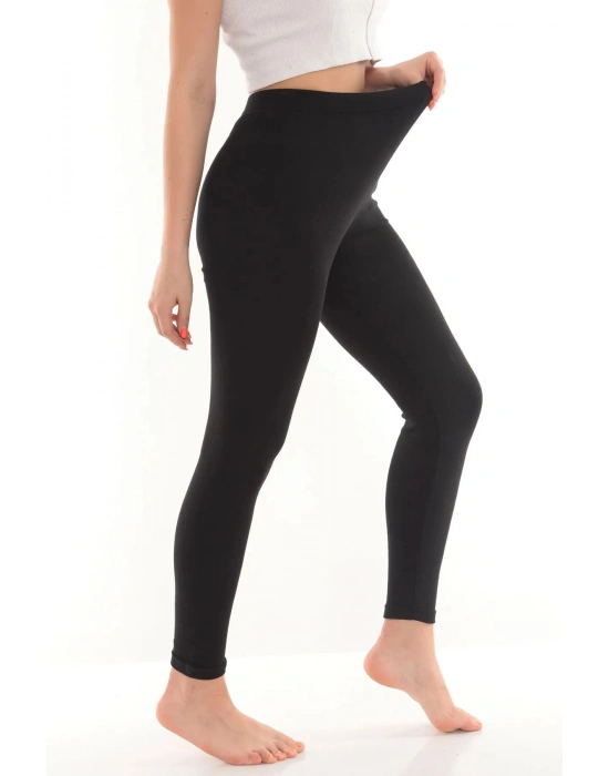 Kadın İçi Pamuklu Termal Pijama Tayt İçlik Siyah