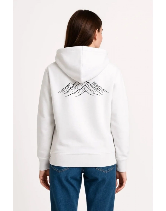 Kadın Nihilist Penguen Özel Tasarım Oversize Kapüşonlu Sweatshirt - Beyaz