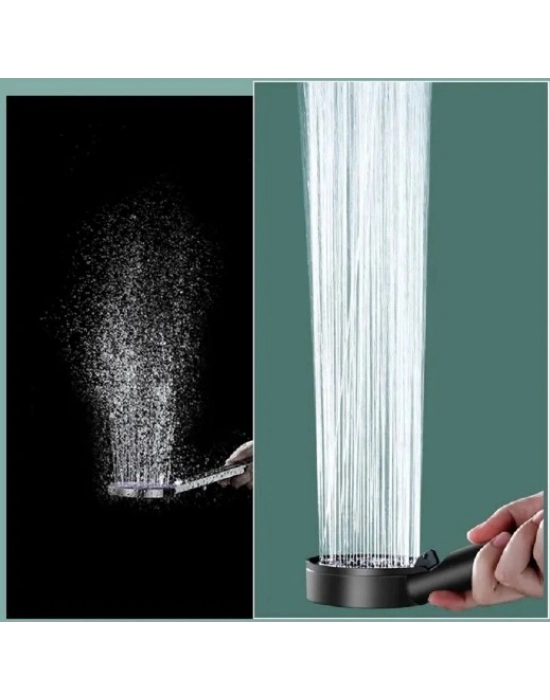 5 Kademeli Duş Başlığı Siyah