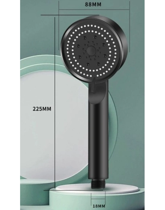 5 Kademeli Duş Başlığı Siyah