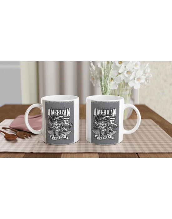 Kafataslı Chopper Ruhlu Amerikan Kupa Bardak