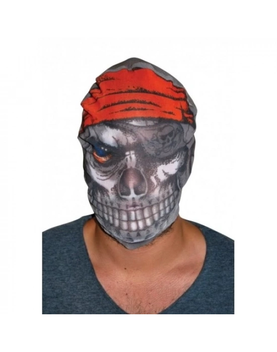 Kafaya Geçmeli Bez Korsan Maskesi 3D Baskılı