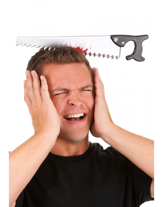 Kafaya Saplanmış Halloween Kanlı Testere Şaka Tacı