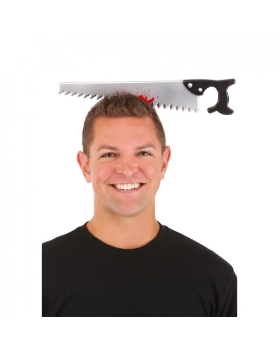 Kafaya Saplanmış Halloween Kanlı Testere Şaka Tacı
