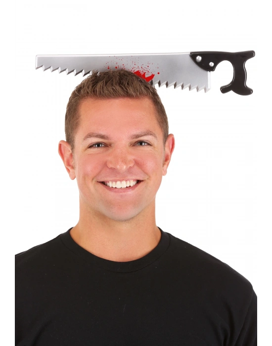 Kafaya Saplanmış Halloween Kanlı Testere Şaka Tacı