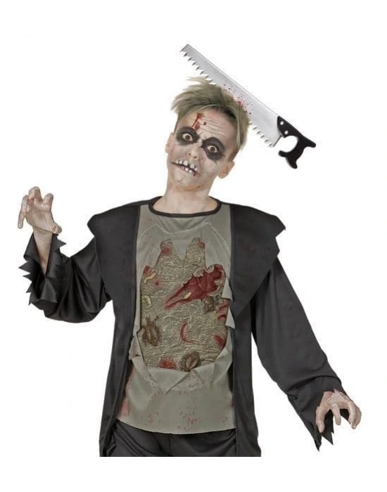 Kafaya Saplanmış Halloween Kanlı Testere Şaka Tacı