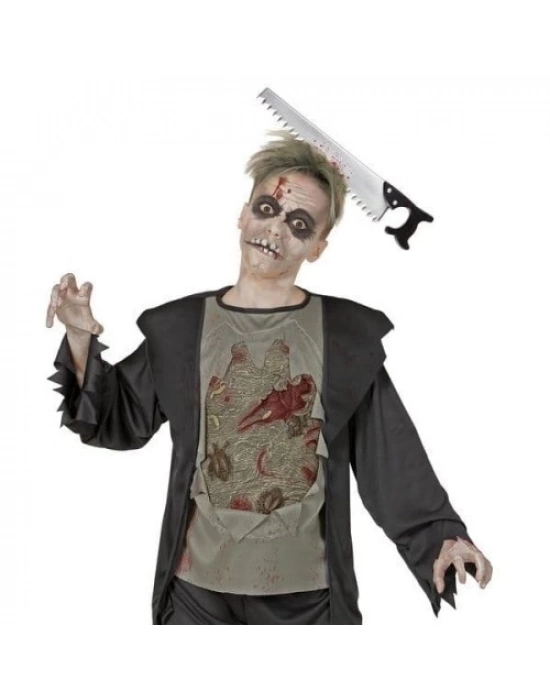 Kafaya Saplanmış Halloween Kanlı Testere Şaka Tacı