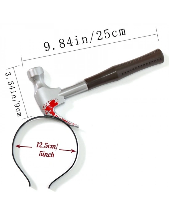 Kafaya Saplanmış Kahverengi Saplı Çekiç Şaka Tacı