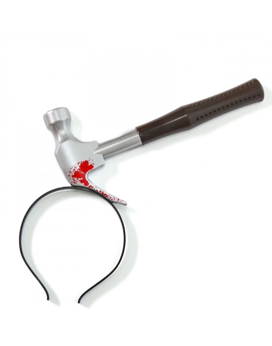 Kafaya Saplanmış Kahverengi Saplı Çekiç Şaka Tacı