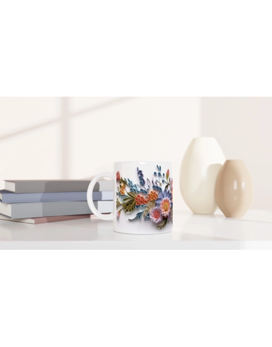 Kağıt Sanatı Çiçek Bahçesi Kupa Bardak