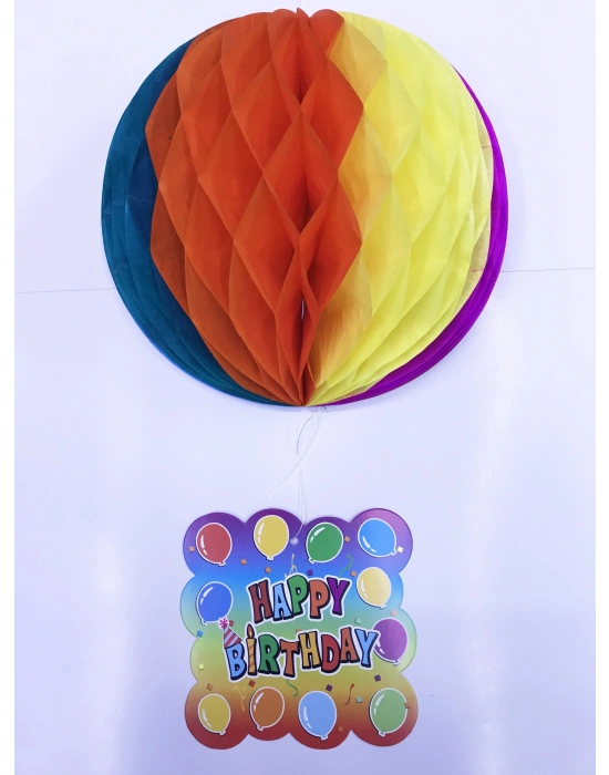 Kağıt Süs Happy Birthday Dekor 55 cm-0748