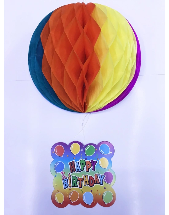 Kağıt Süs Happy Birthday Dekor 55 Cm-0748