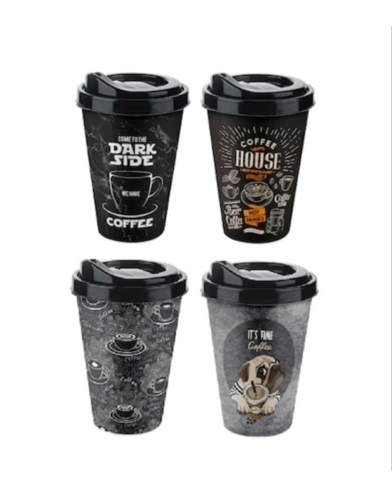 Kahve Bardağı - Kapaklı Desenli