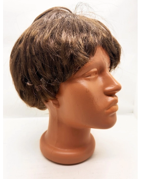Kahve Renk Kısa Kesim İçi Astarlı Erkek Peruğu